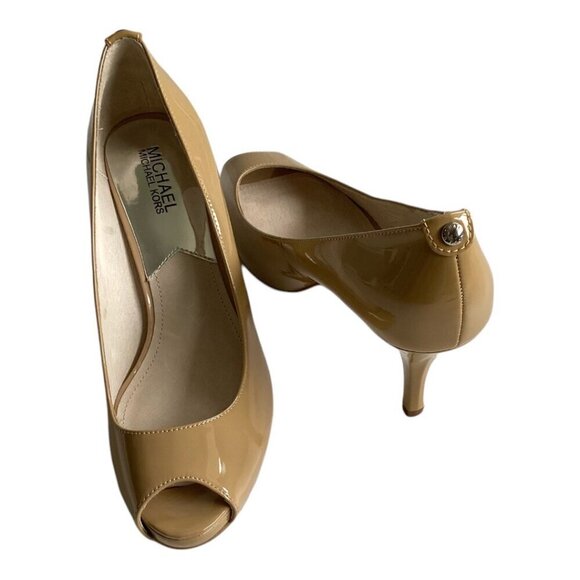 MICHAEL Michael Kors Shoes - Michael Kors Nude Platform Peep Toe Pumps Sz 9​​​